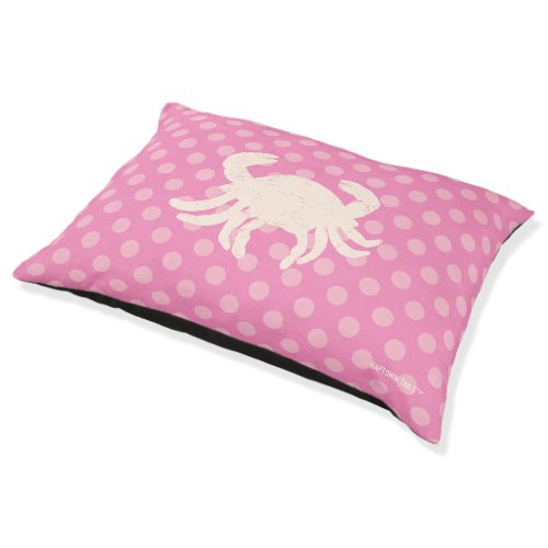 In the Pink Polka Dot Crab Dog Bed