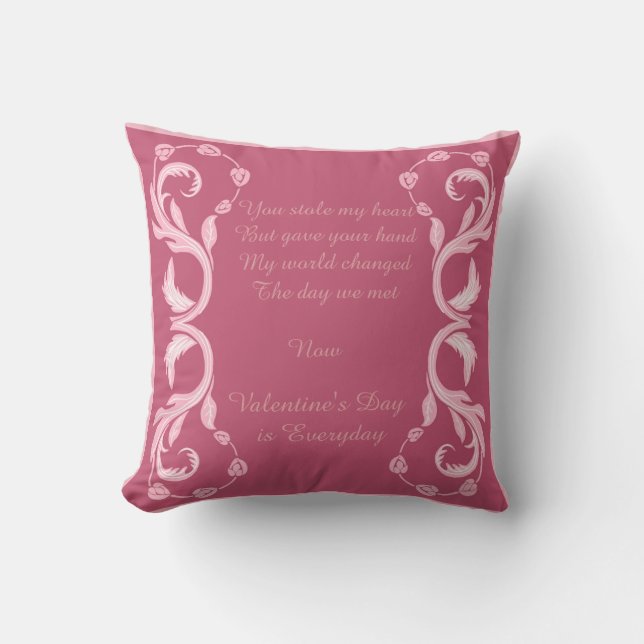 In the Pink Reversible Throw Pillow (Front)