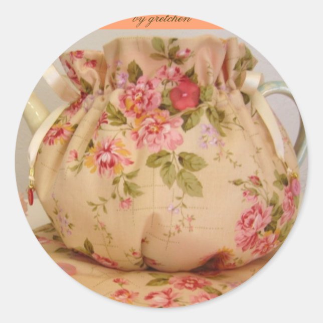 In the Pinks Tea Cozy  2 Stickers (Front)