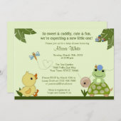 In The Pond Baby Shower Invitation duck frog (Front/Back)