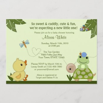 In The Pond Baby Shower Invitation Duck Frog by MonkeyHutDesigns at Zazzle