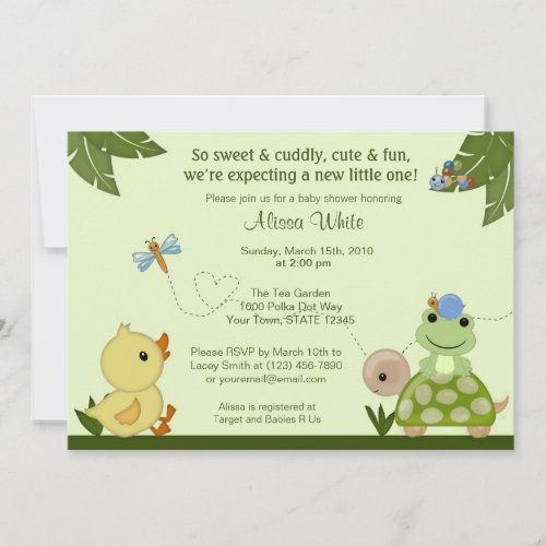 In The Pond Baby Shower Invitation duck frog