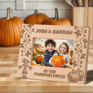 In the Pumpkin Patch, Fall Autumn Custom Name Engraved Frames