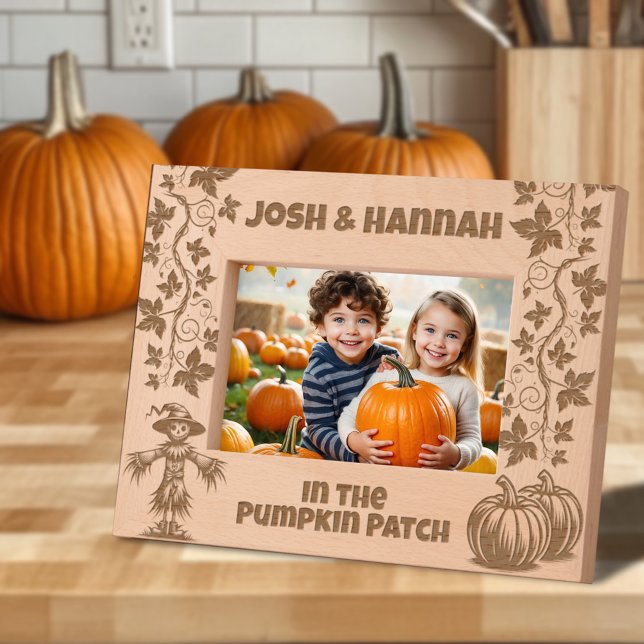 In the Pumpkin Patch, Fall Autumn Custom Name Engraved Frames (Creator Uploaded)