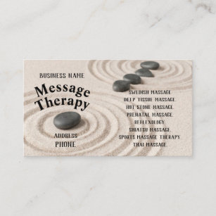 In the Sand Message Therapy Business Card