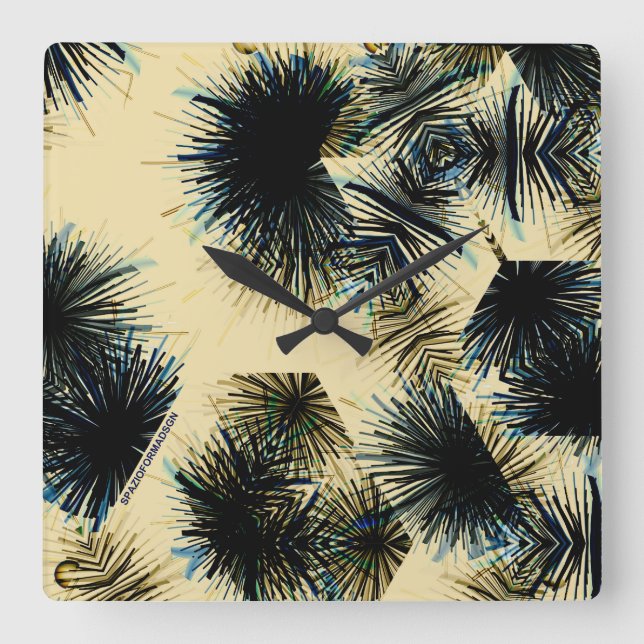 In the shade of color Beige Square Wall Clock (Front)