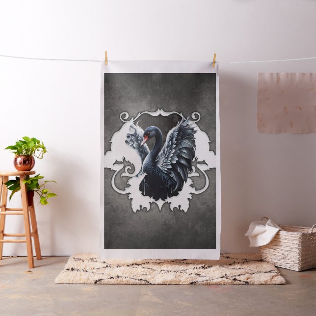 In the shadow of elegance: A black swan.  Fabric (In Situ)