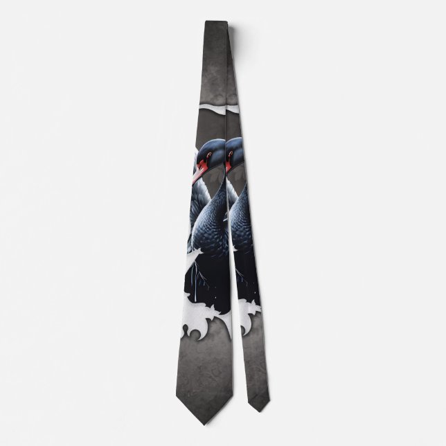 In the shadow of elegance: A black swan. Neck Tie (Front)
