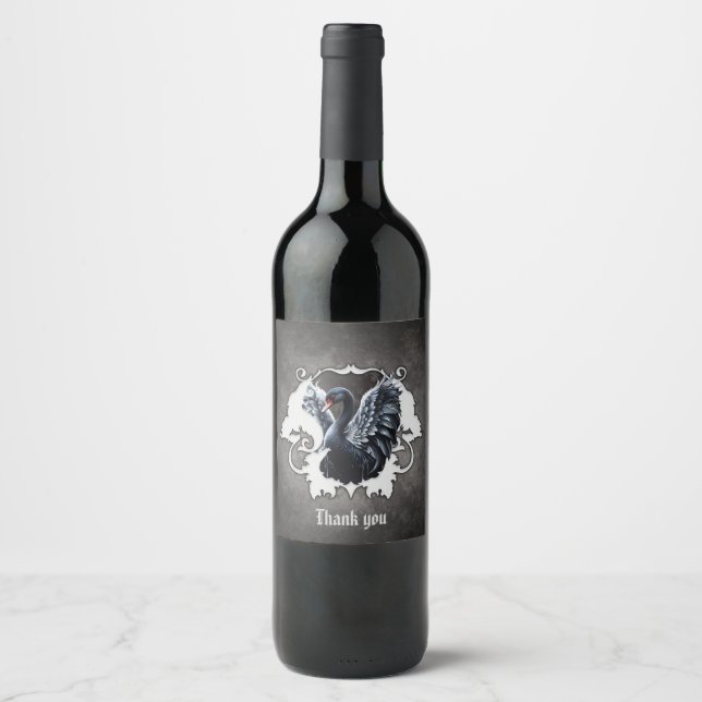In the shadow of elegance: A black swan. Wine Label (Front)