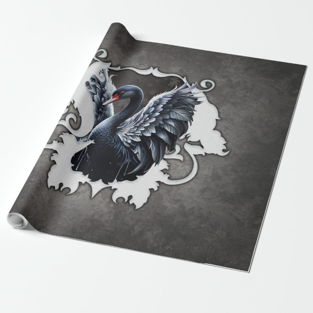 In the shadow of elegance: A black swan Wrapping Paper (Unrolled)