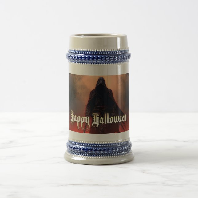 In the shadow of the Grim Reaper - Halloween Beer Stein (Center)