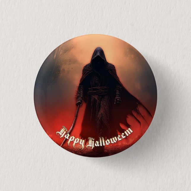 In the shadow of the Grim Reaper - Halloween Butto Button (Front)
