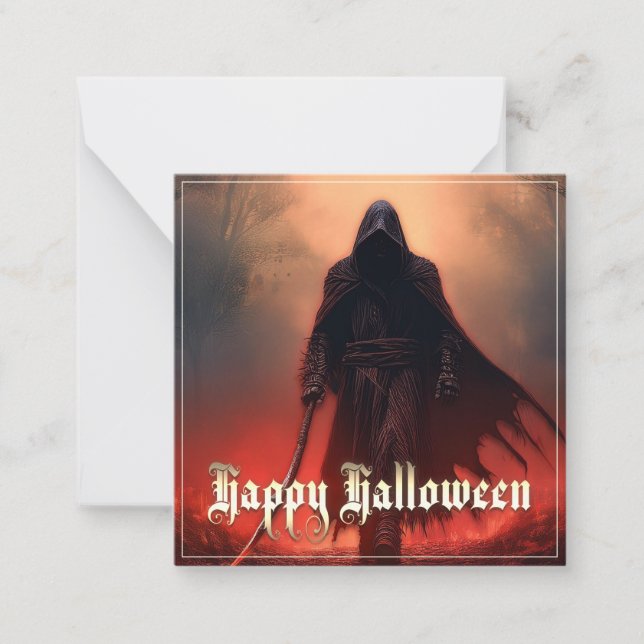 In the shadow of the Grim Reaper - Halloween Note Card (Front)