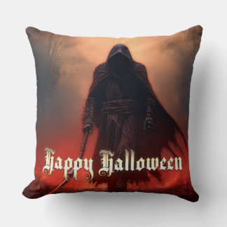 In the shadow of the Grim Reaper - Halloween Throw Pillow