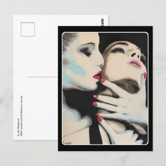 'In the Shadows' Painting on a Postcard