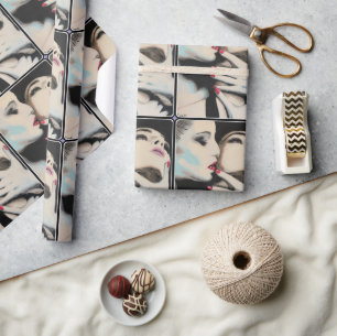'In the Shadows' Painting on a  Wrapping Paper