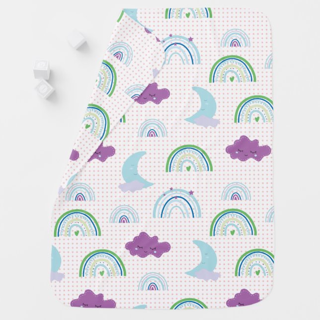 In the Sky Boho Seamless Pattern Baby Blanket (In Situ)