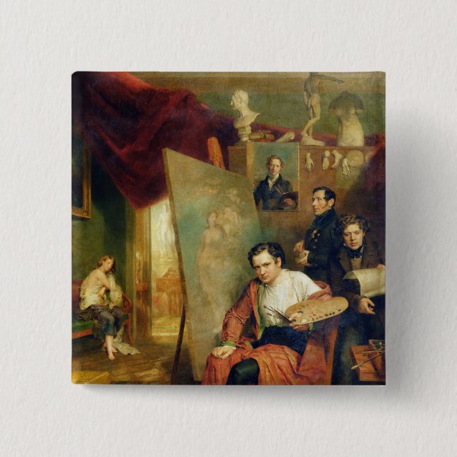 In the studio of the painter, 1832 button (Front)