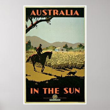In The Sun ~ Australia  Vintage Travel Poster by fotoshoppe at Zazzle