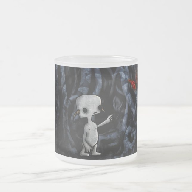 In the Twisty Woods Frosted Glass Coffee Mug (Center)