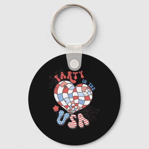 In The Usa 4th Of July America Independence Girl W Keychain