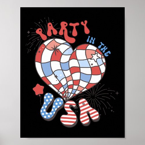 In The Usa 4th Of July America Independence Girl W Poster