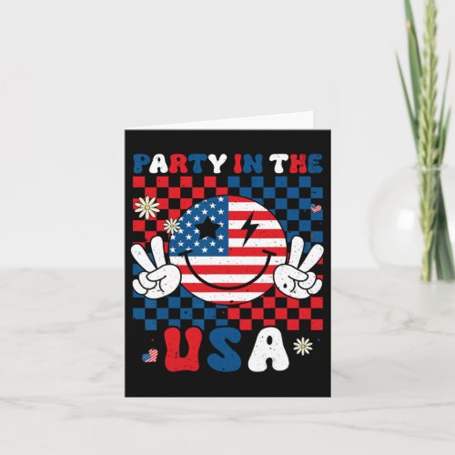 In The Usa 4th Of July American Flag Smile Face Wo Card