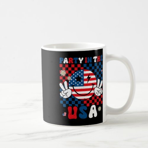 In The Usa 4th Of July American Flag Smile Face Wo Coffee Mug