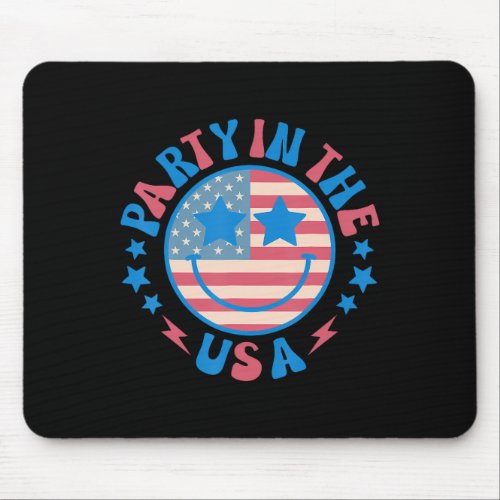 In The Usa 4th Of July Preppy Smile Shirts Men Wom Mouse Pad