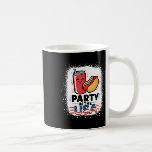 In The Usa 4th Of July Themed Soda And Hotdog  Coffee Mug
