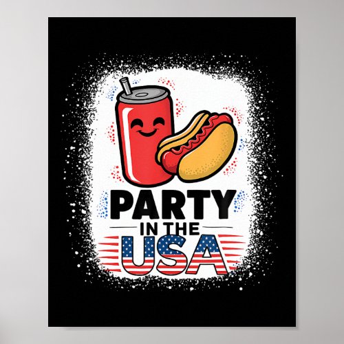 In The Usa 4th Of July Themed Soda And Hotdog  Poster