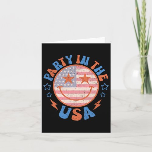 In The Usa Happy Face Smile American Flag 4th Of J Card