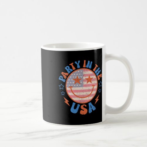 In The Usa Happy Face Smile American Flag 4th Of J Coffee Mug