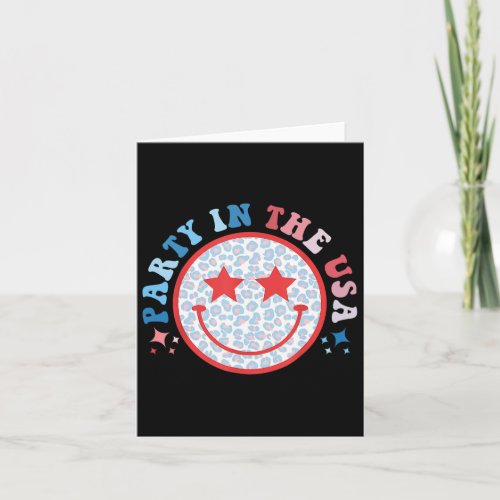 In The Usa Leopard 4th Of July Preppy Smile Men Wo Card