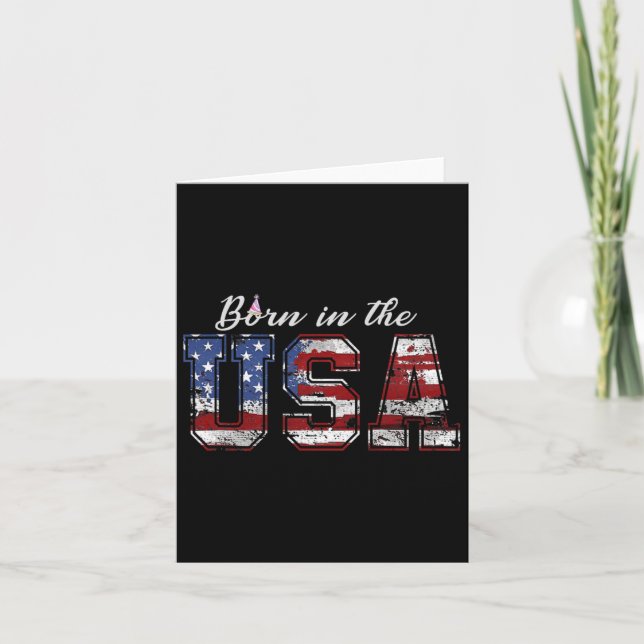 In The Usa Shirt Us Flag 4th Of July Birthday Patr Card (Front)