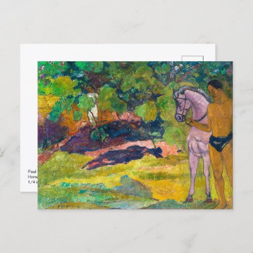 In the Vanilla Grove Man and Horse  Gauguin  Postcard