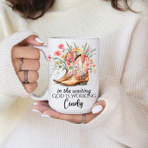 In the Waiting God is Working Personalized Name Coffee Mug