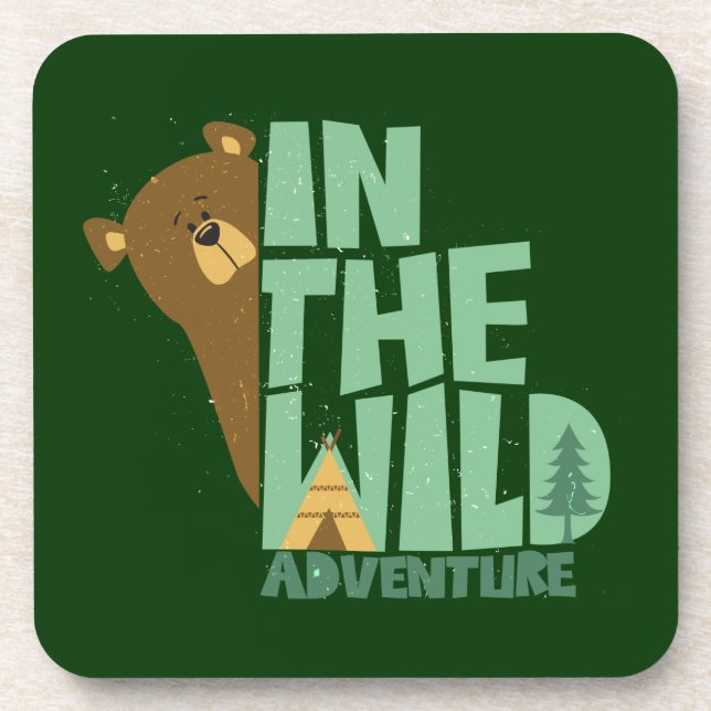 In The Wild Adventure Bear Beverage Coaster (Front)