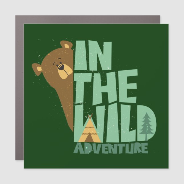 In The Wild Adventure Bear Car Magnet (Front)