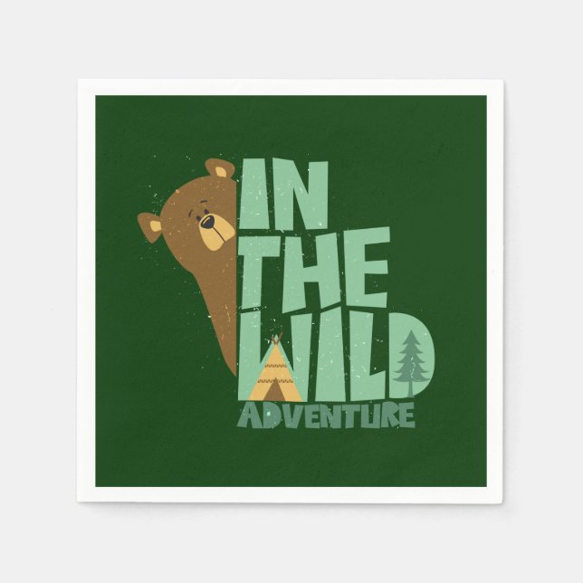 In The Wild Adventure Bear Napkins (Front)