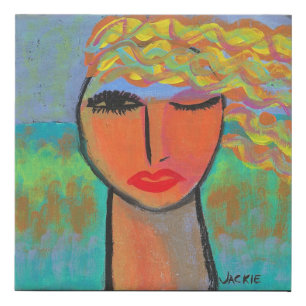 In the Wind Abstract Portrait Faux Canvas Print