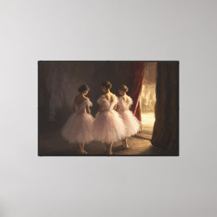 In the Wings Three Ballerinas Canvas Print