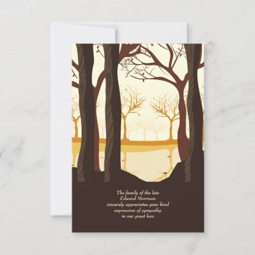 In The Woods Bereavement Thank You Card