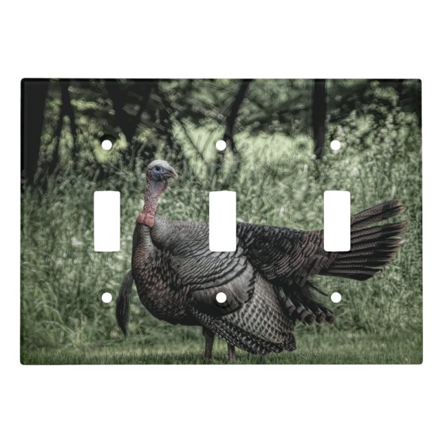 In the Woods- Sage Green B&W Light Switch Cover (Front)