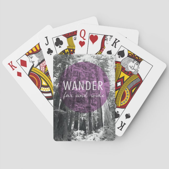 In The Woods | Wander Far and Wide Quote Poker Cards (Back)