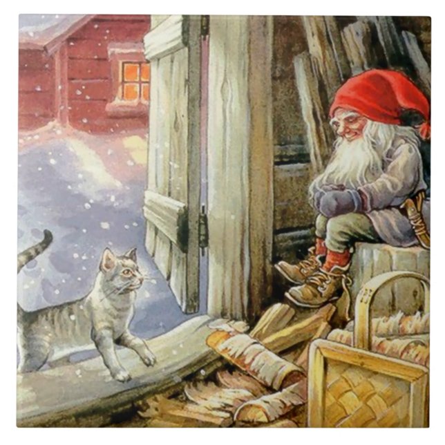 “In the Woodshed” by Jenny Nystrom Ceramic Tile (Front)