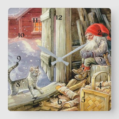 In the Woodshed by Jenny Nystrom Square Wall Clock