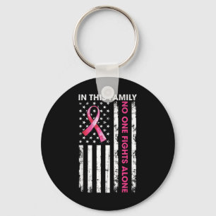 In This Family Fight Alone Breast Cancer Awareness Keychain