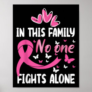 In This Family Fight Alone Breast Cancer Awareness Poster