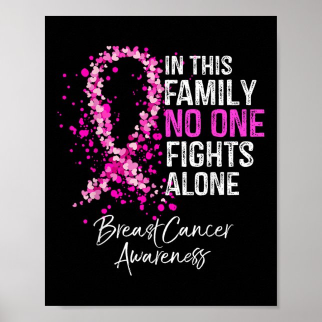 In This Family Fights Alone Breast Cancer Awarenes Poster (Front)